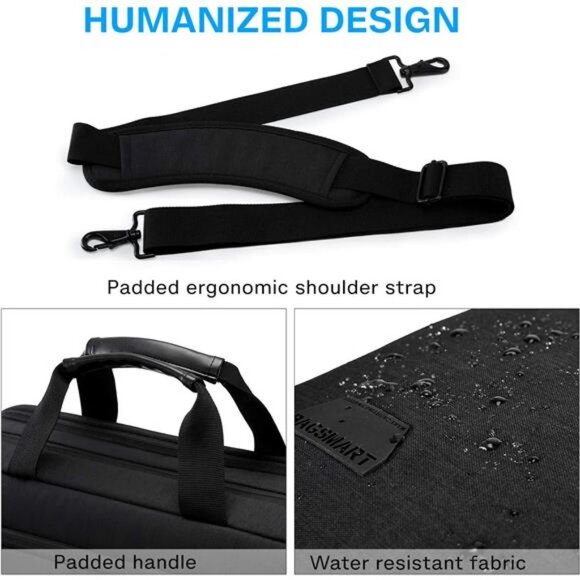 17.3 Inch Laptop Bag, BAGSMART Expandable Briefcase (Black-17.3 inch) - Picture 2 of 6